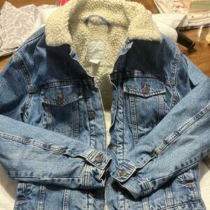 Denim Sherpa-Lined Jacket